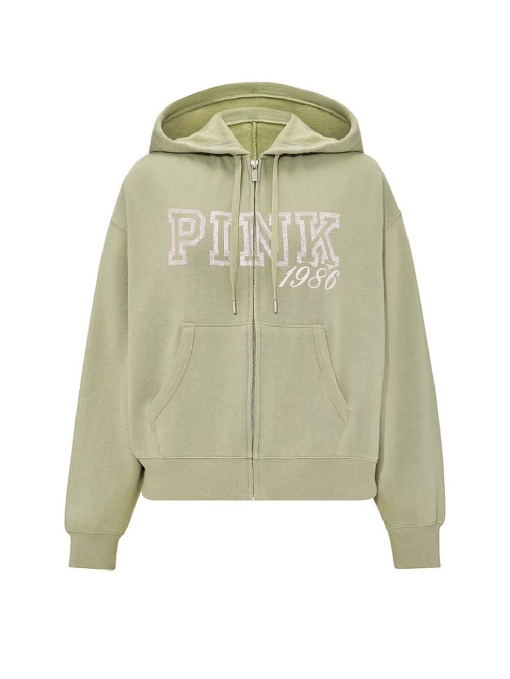 Victoria's Secret PINK Campus Fleece™ Full-Zip Hoodie Slate Green S